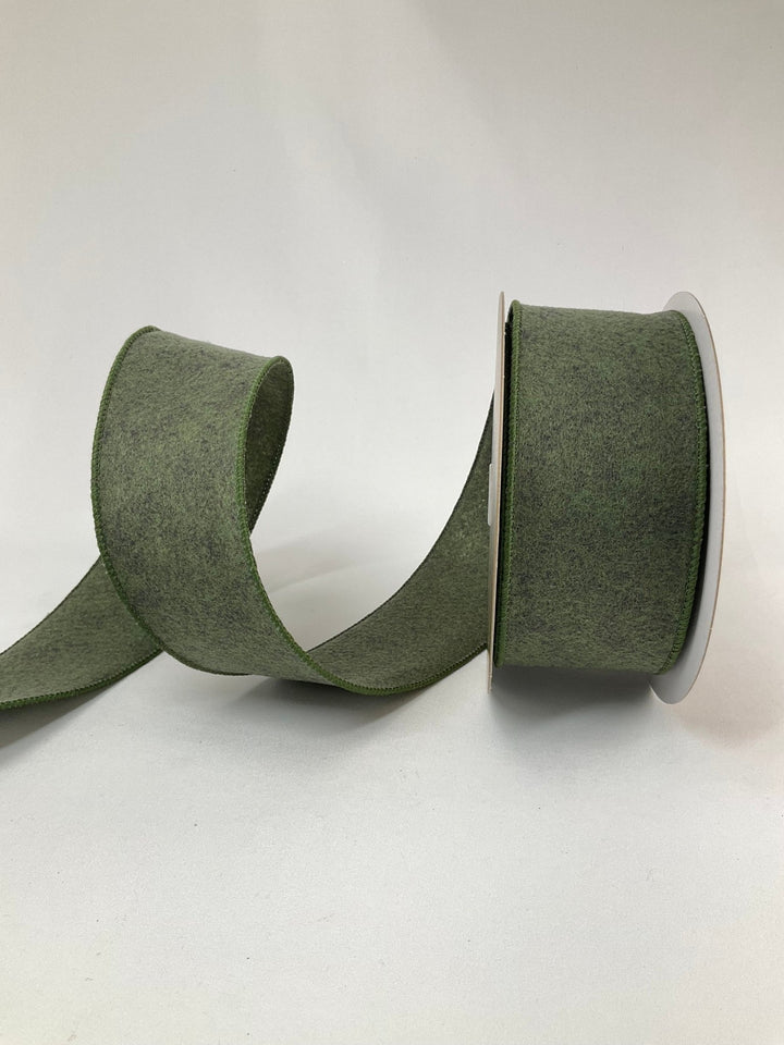 Green wool style wired ribbon 2.5” - Greenery MarketRibbons & Trim138960