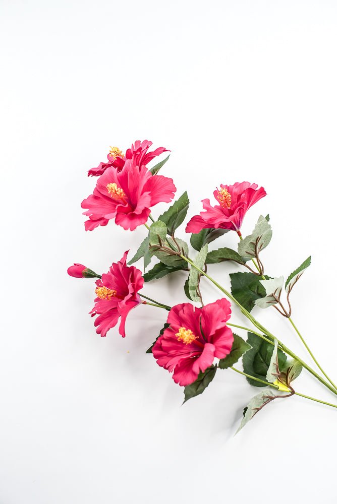 Hibiscus flower spray - pink - Greenery Marketartificial flowers63339BT
