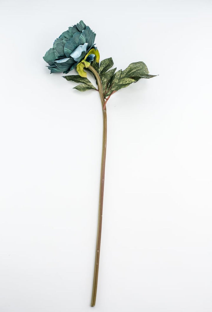 Holiday Peony stem - turquoise teal - Greenery MarketXF642 - TL
