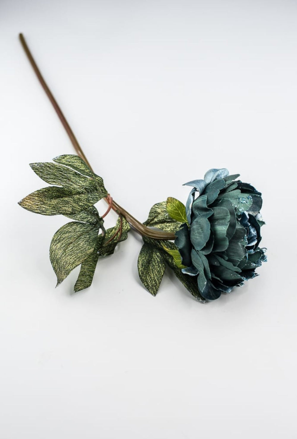 Holiday Peony stem - turquoise teal - Greenery MarketXF642 - TL