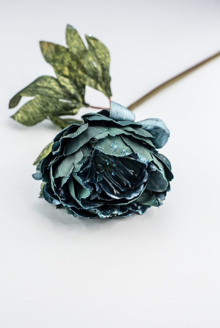 Holiday Peony stem - turquoise teal - Greenery MarketXF642 - TL