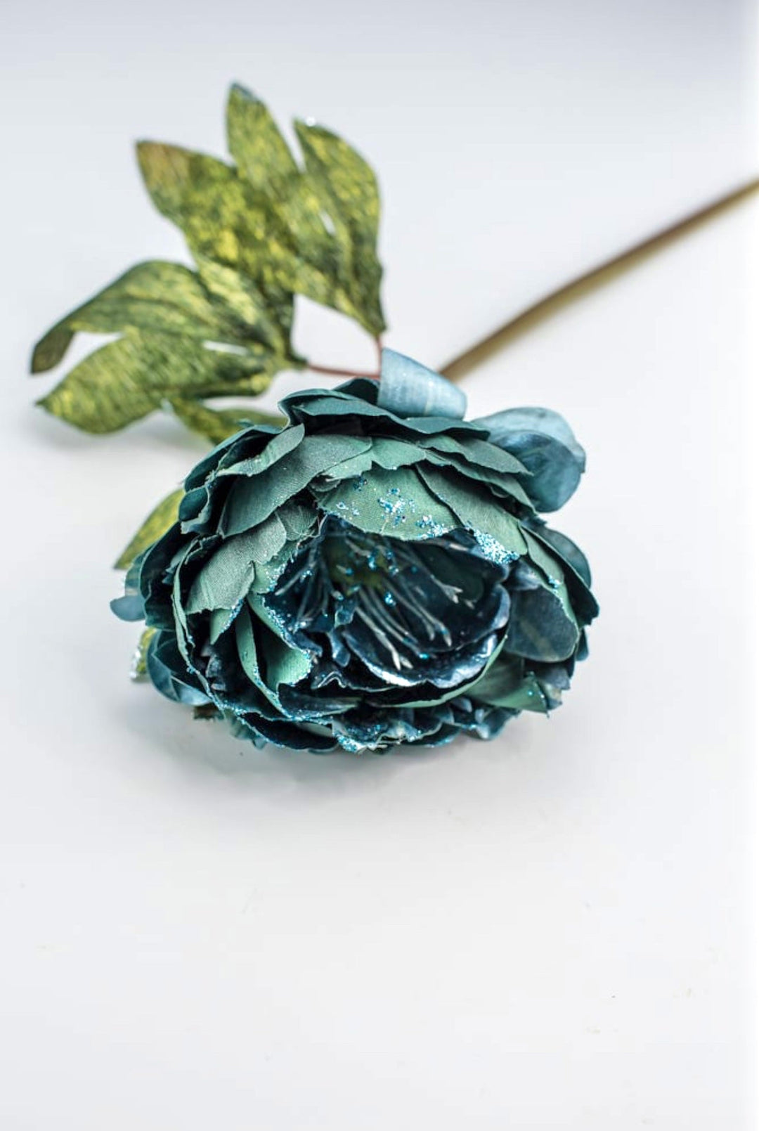 Holiday Peony stem - turquoise teal - Greenery MarketXF642 - TL