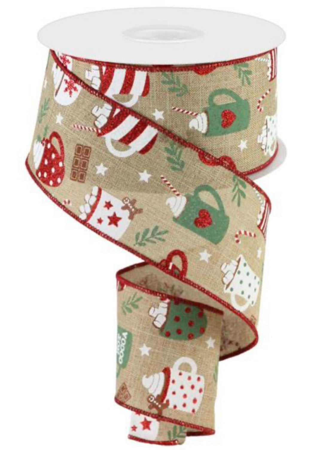 Hot cocoa 2.5” wired ribbon - Greenery MarketWired ribbonRGC175001