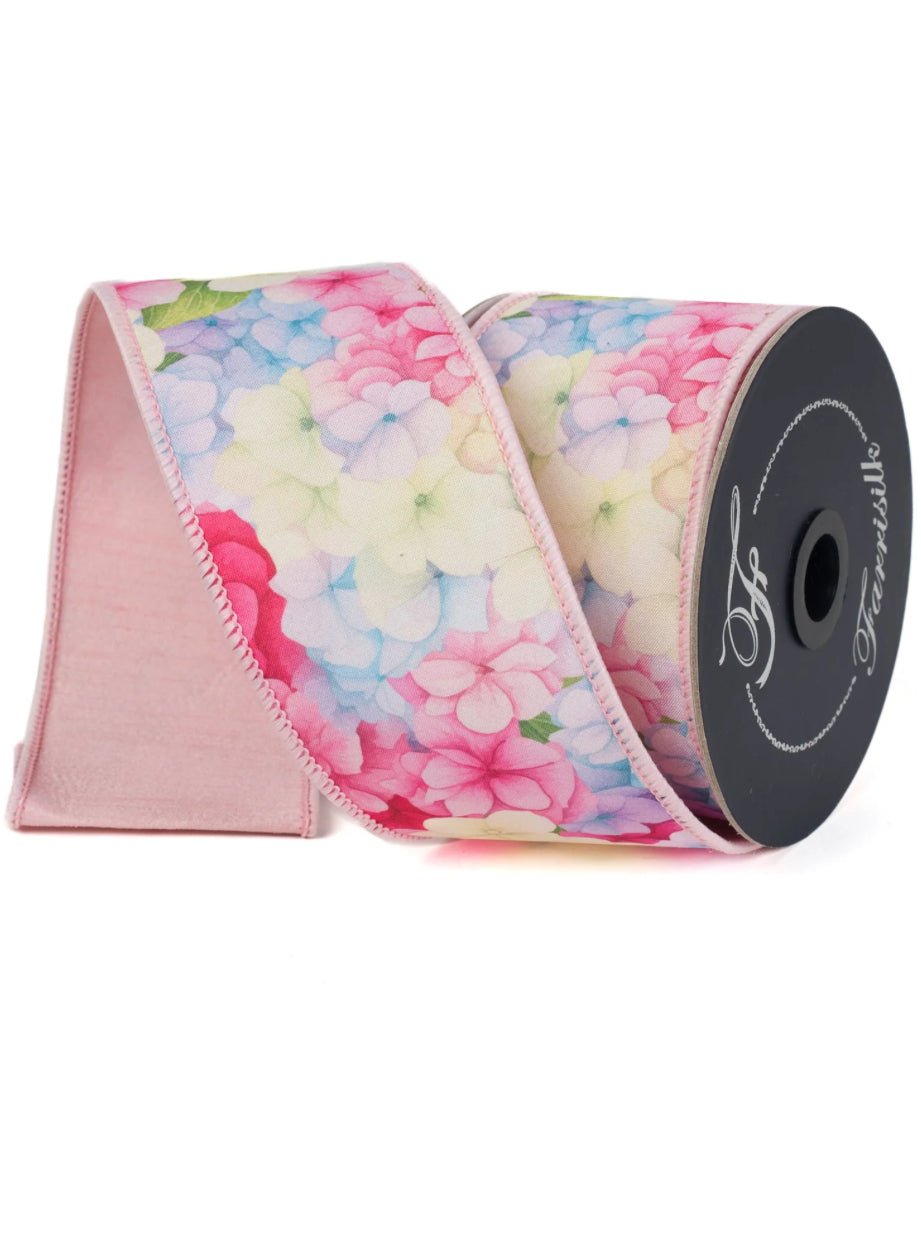 Hydrangeas 2.5” farrisilk wired ribbon - Greenery MarketRibbons & Trim