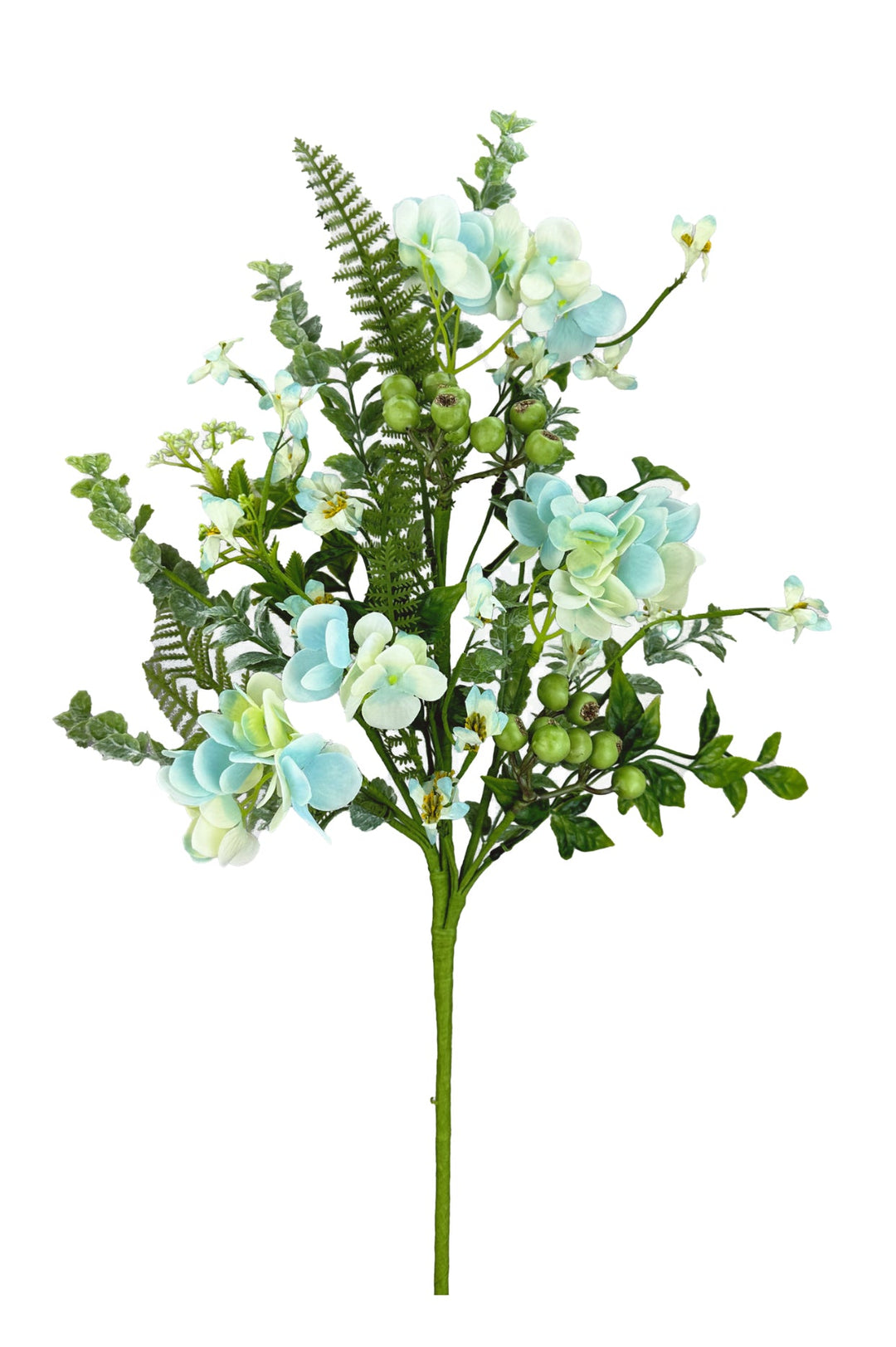 Hydrangeas Flower and greenery Spray - Aqua - Greenery Market63662BL