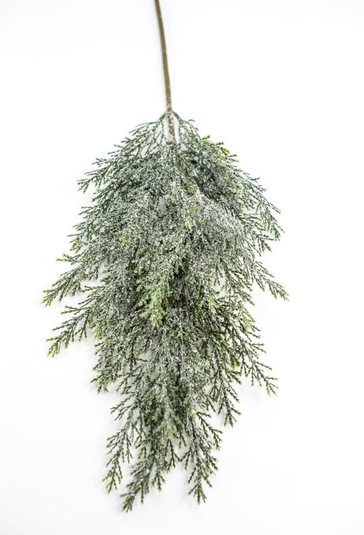 Iced, cedar evergreen spray - Greenery Market84352