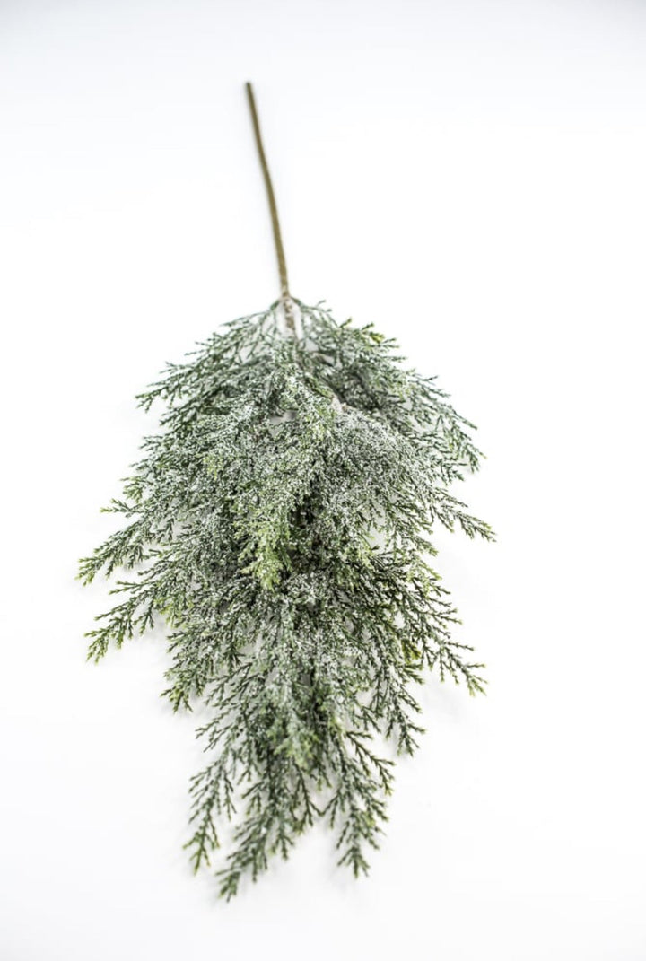 Iced, cedar evergreen spray - Greenery Market84352