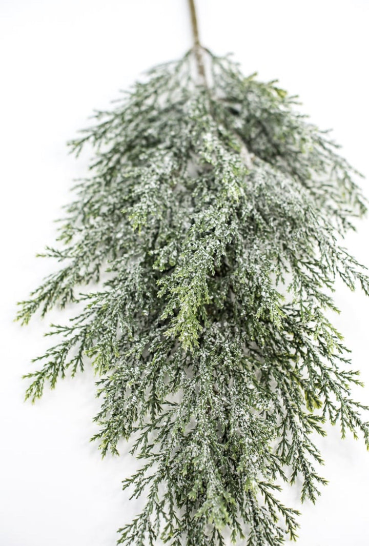 Iced, cedar evergreen spray - Greenery Market84352