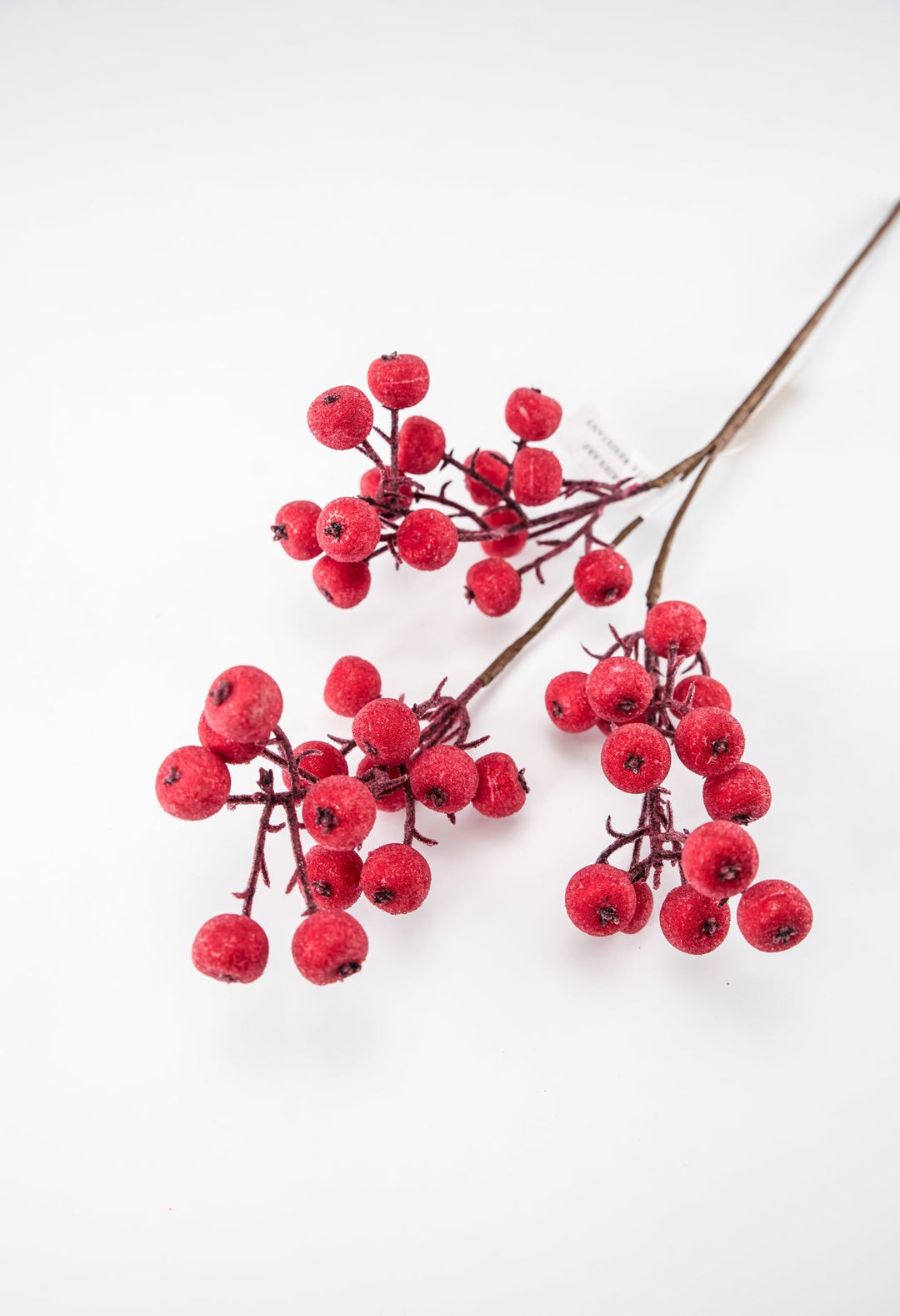 Iced red shimmering berry pick - Greenery Market233037