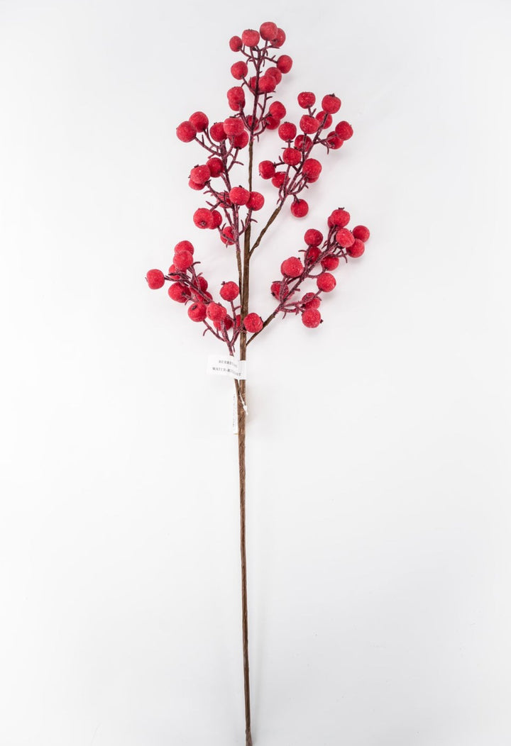 Iced red shimmering berry spray - Greenery Market233032