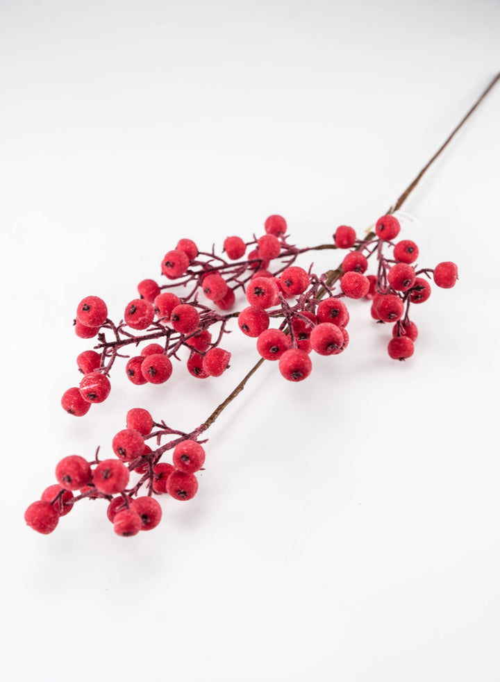 Iced red shimmering berry spray - Greenery Market233032