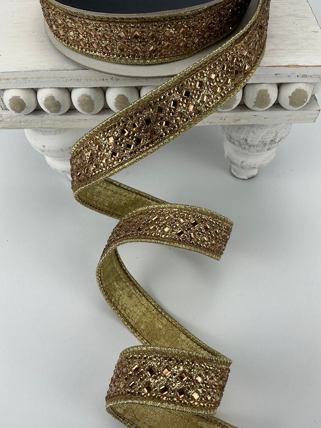 Imperial topaz gold 1” farrisilk wired ribbon - Greenery MarketRibbons & TrimRK752 - 50
