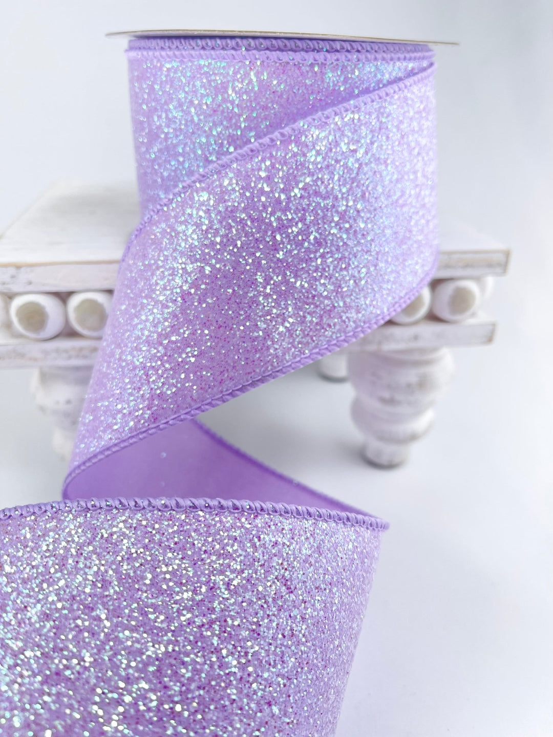 iridescent glittered wired ribbon 2.5” lavender - Greenery MarketRibbons & Trim236147