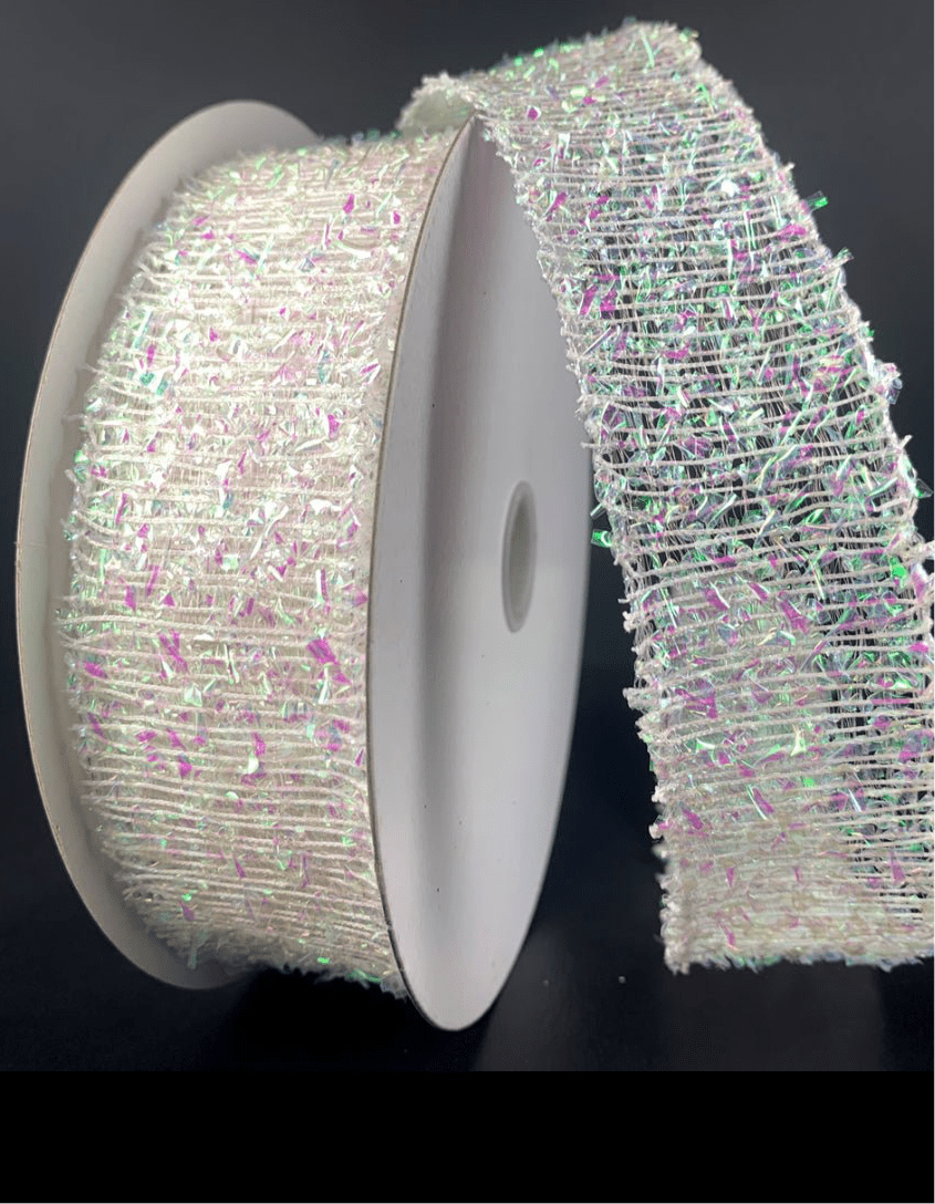Iridescent tinsel wired ribbon, 1.5" - Greenery MarketRibbons & Trim71399 - 09 - 01