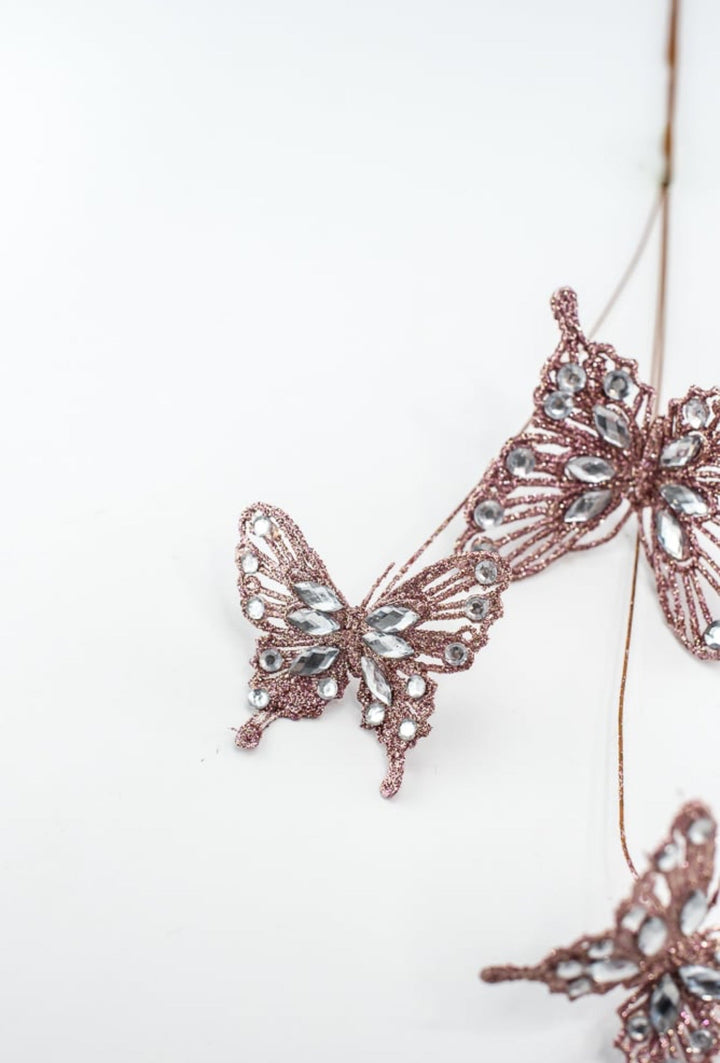 Jeweled butterfly spray - blush - Greenery MarketMTX73298 BLSH