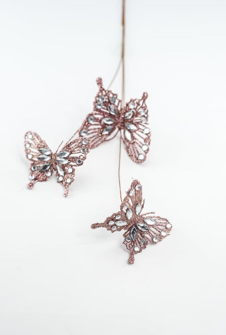Jeweled butterfly spray - blush - Greenery MarketMTX73298 BLSH
