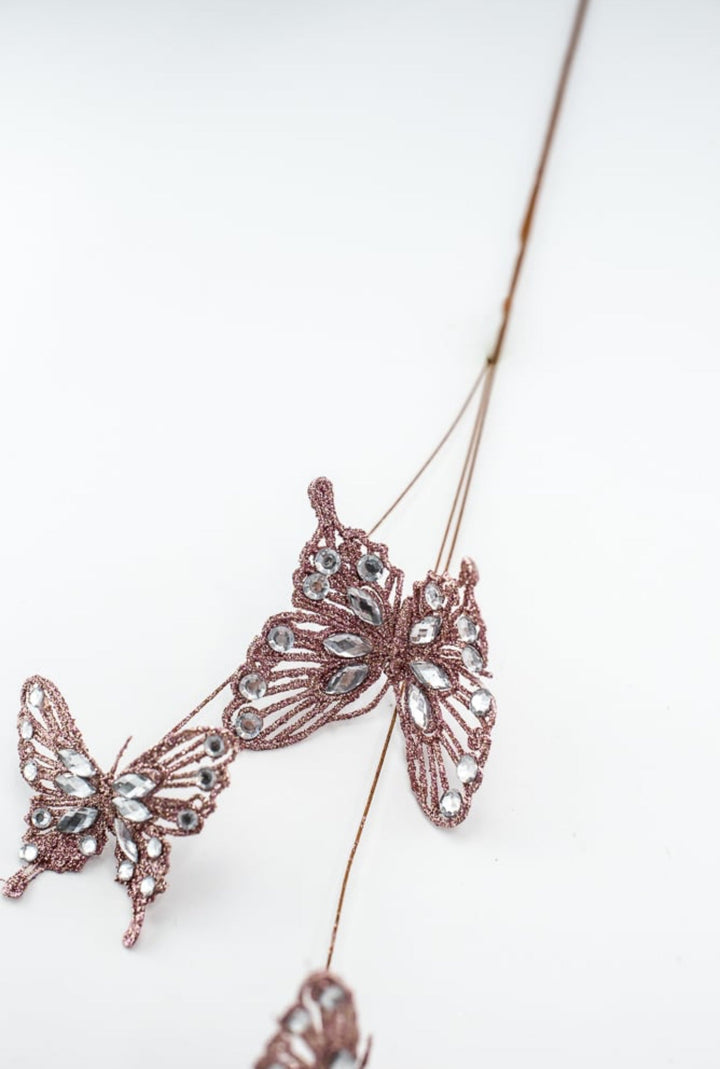 Jeweled butterfly spray - blush - Greenery MarketMTX73298 BLSH
