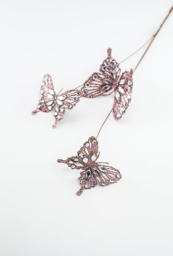 Jeweled butterfly spray - blush - Greenery MarketMTX73298 BLSH