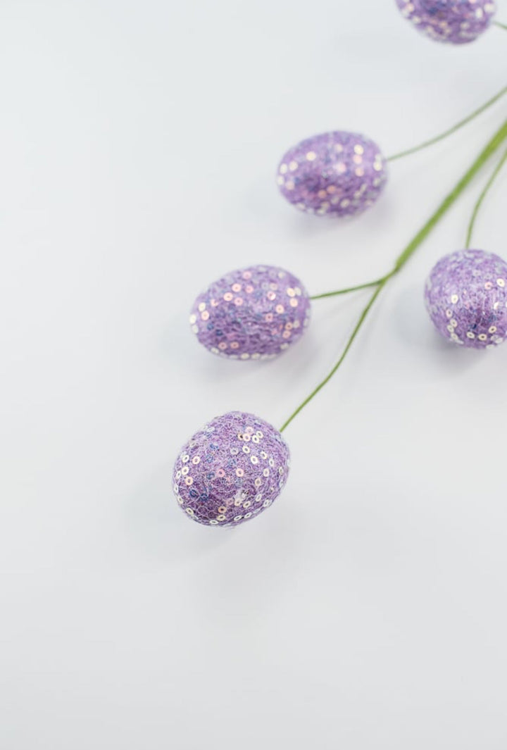 Lavender sequins egg spray - Greenery MarketPicks63495PU