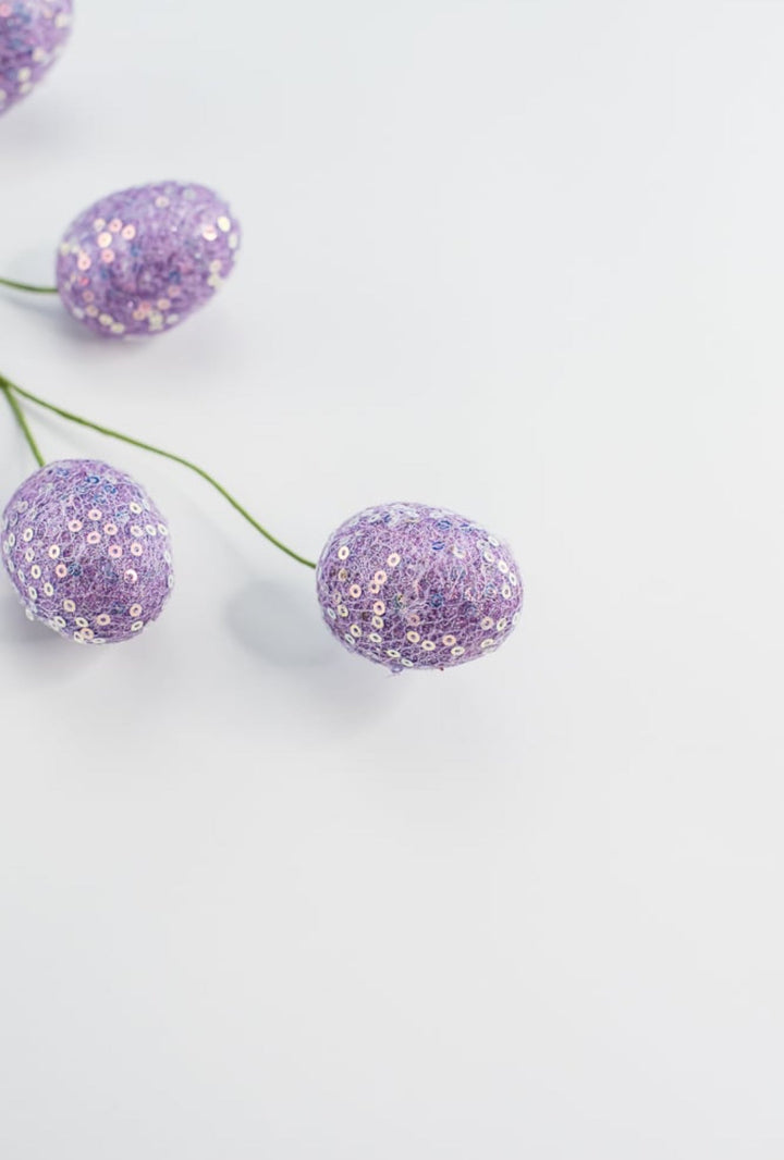 Lavender sequins egg spray - Greenery MarketPicks63495PU