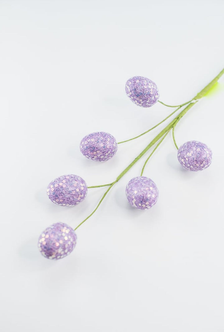 Lavender sequins egg spray - Greenery MarketPicks63495PU