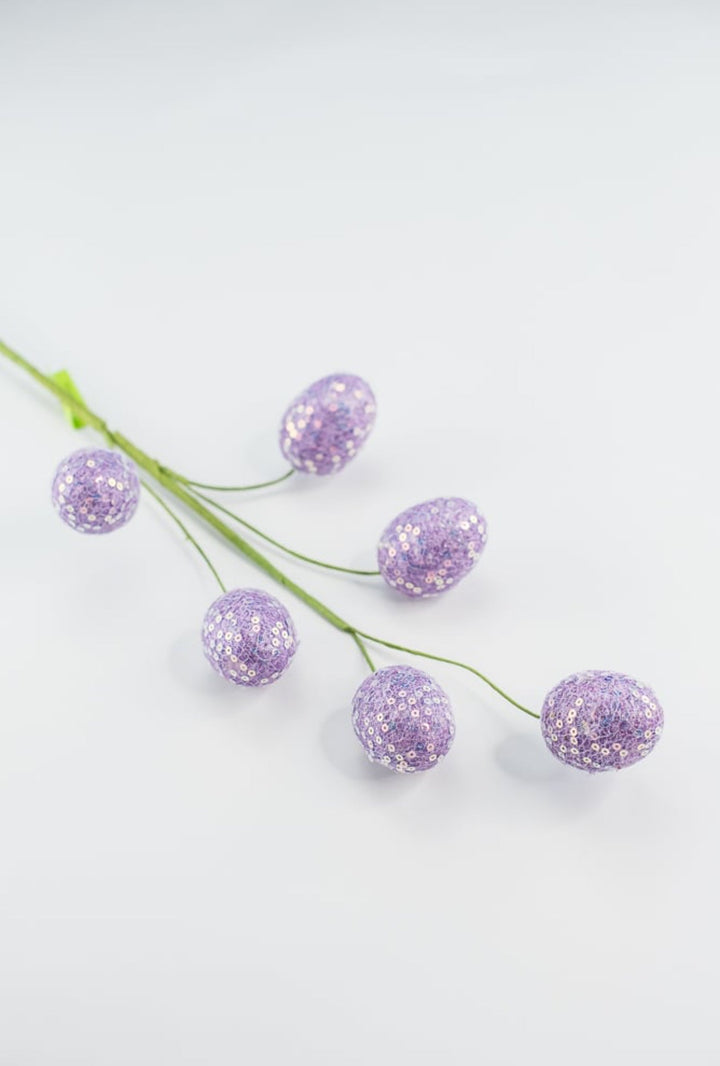 Lavender sequins egg spray - Greenery MarketPicks63495PU