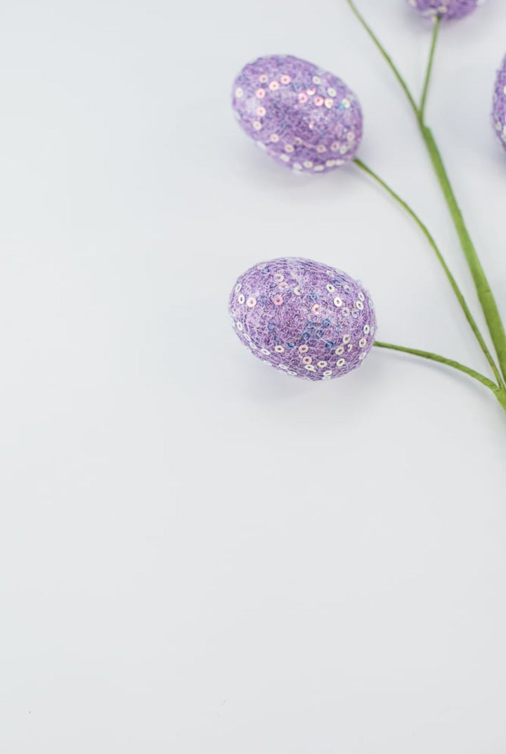 Lavender sequins egg spray - Greenery MarketPicks63495PU