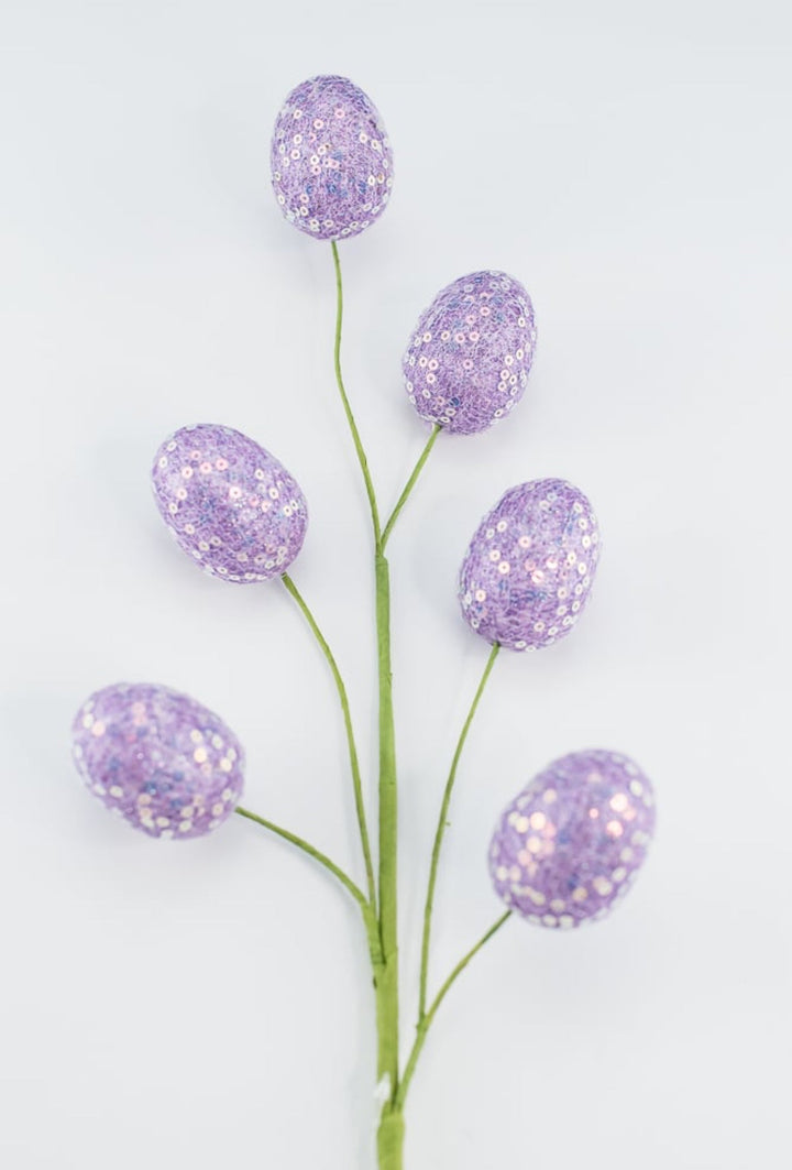 Lavender sequins egg spray - Greenery MarketPicks63495PU