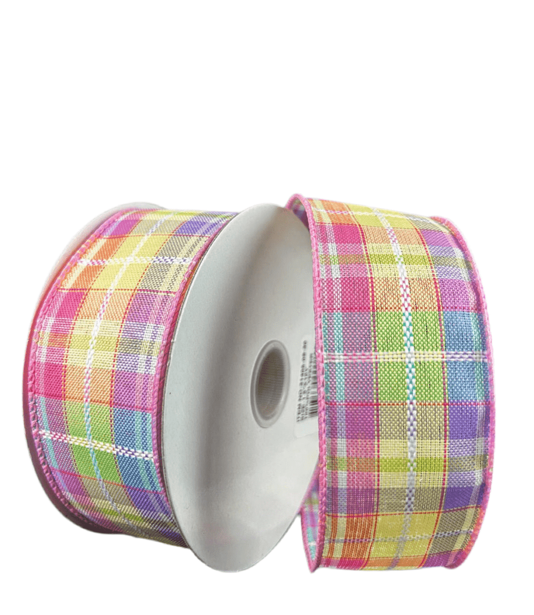Lavender, yellow, and pink plaid wired ribbon, 1.5” - Greenery Marketwired ribbon31405 - 09 - 30