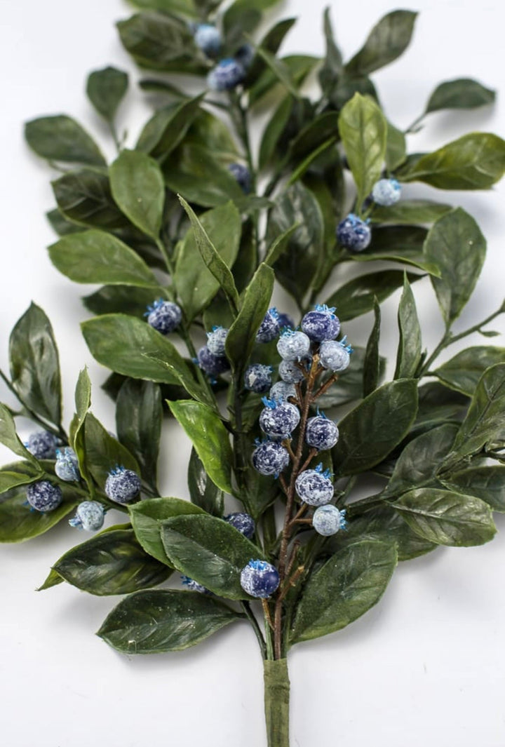 Leaves and blueberries spray - Greenery Marketartificial flowersB1593 - BG