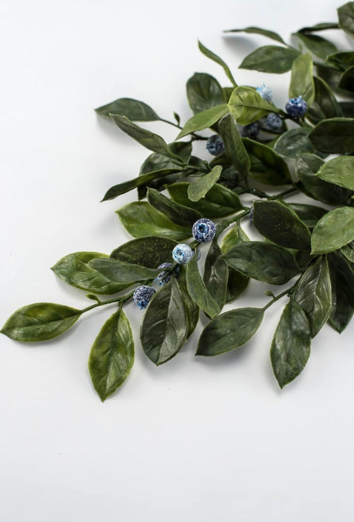 Leaves and blueberries spray - Greenery Marketartificial flowersB1593 - BG