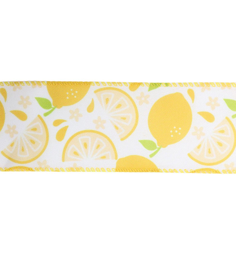 Lemons wired ribbon, 2.5” - Greenery MarketWired ribbon9318W - 640 - 63E