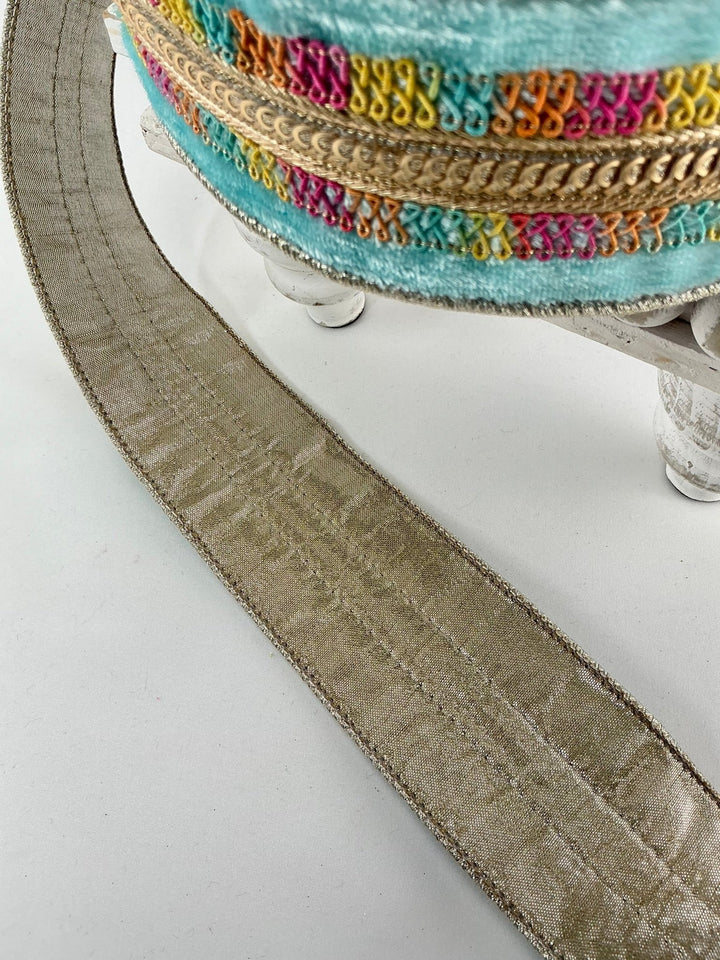 Light blue sherbet shimmer velvet 2.5” farrisilk wired ribbon - Greenery MarketRibbons & TrimRk646 - 80