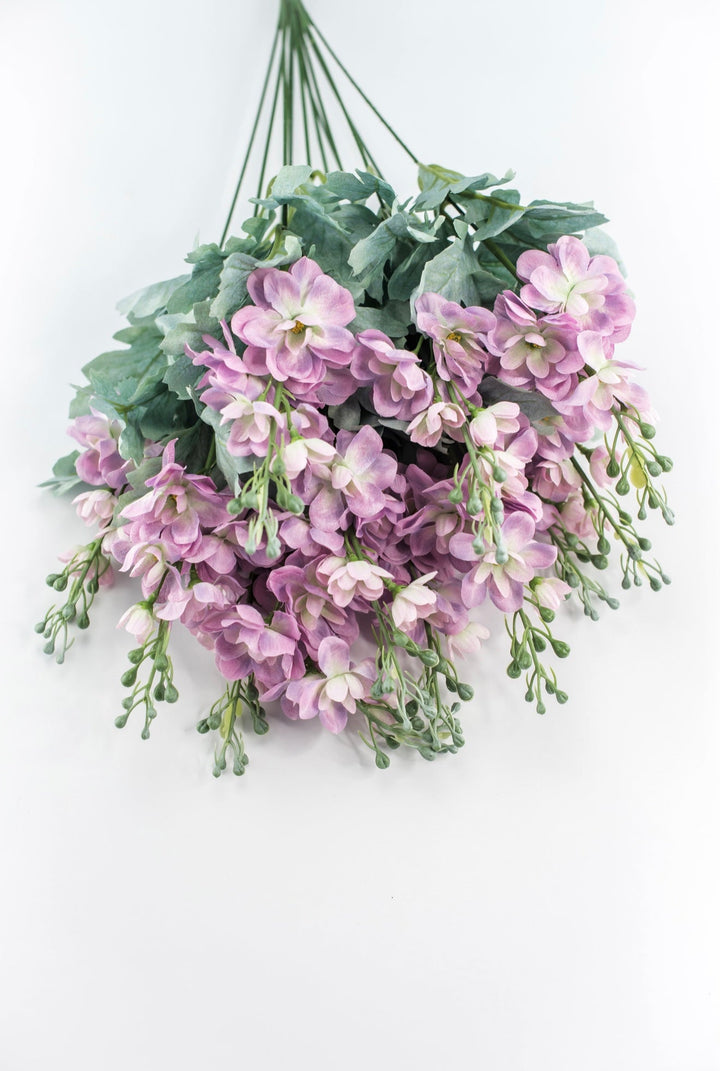 Lilac delphiniums artificial flower bush - Greenery MarketArtificial Flora84296 - LILAC