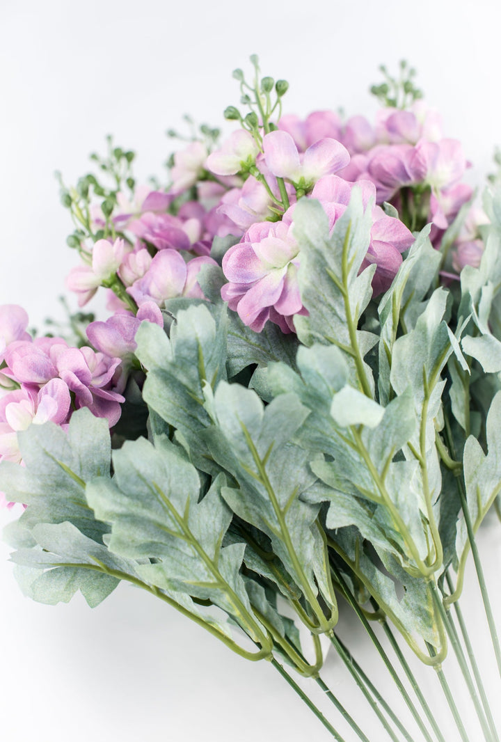 Lilac delphiniums artificial flower bush - Greenery MarketArtificial Flora84296 - LILAC