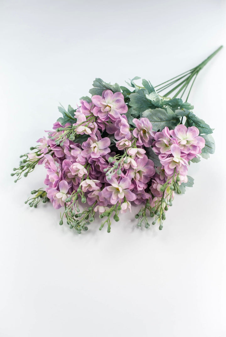Lilac delphiniums artificial flower bush - Greenery MarketArtificial Flora84296 - LILAC