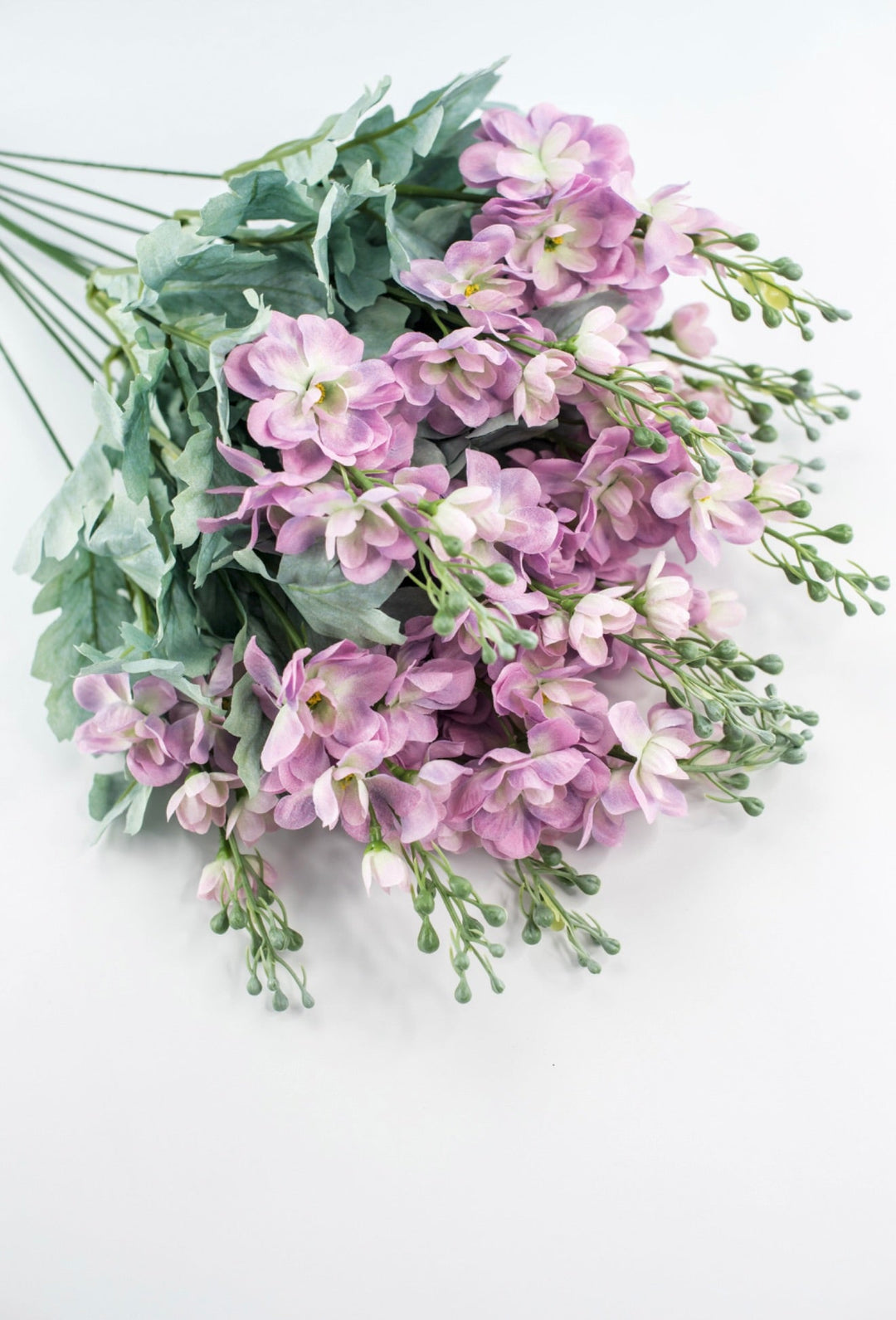Lilac delphiniums artificial flower bush - Greenery MarketArtificial Flora84296 - LILAC