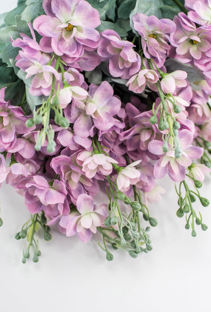 Lilac delphiniums artificial flower bush - Greenery MarketArtificial Flora84296 - LILAC