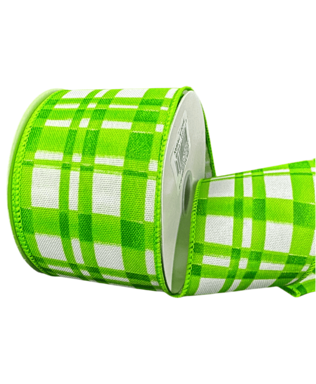 Lime Green Plaid Wired Ribbon, 2.5” - Greenery Marketwired ribbon41546 - 40 - 09