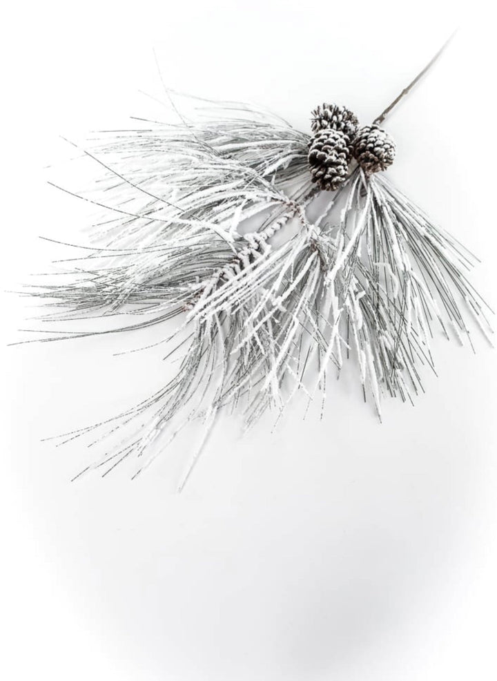 Long needle pine spray with snow - Greenery MarketX1799