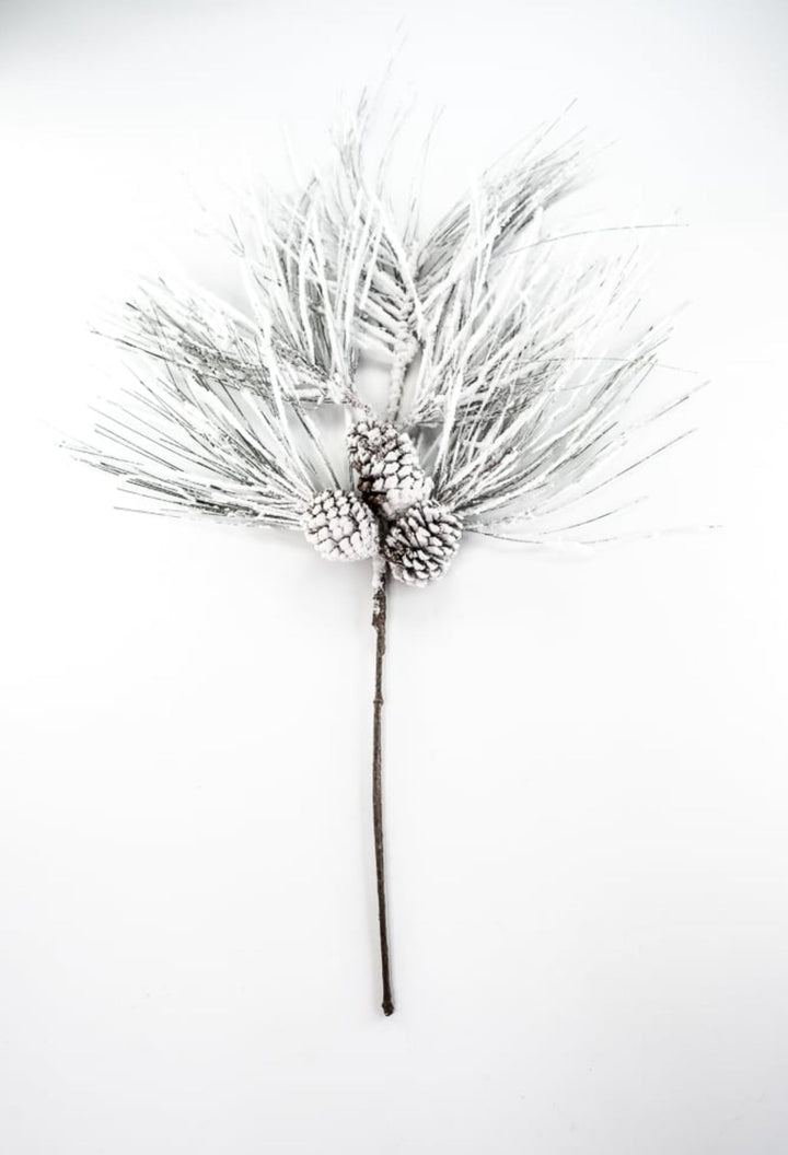 Long needle pine spray with snow - Greenery MarketX1799