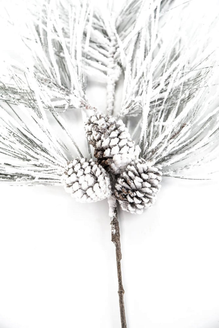 Long needle pine spray with snow - Greenery MarketX1799