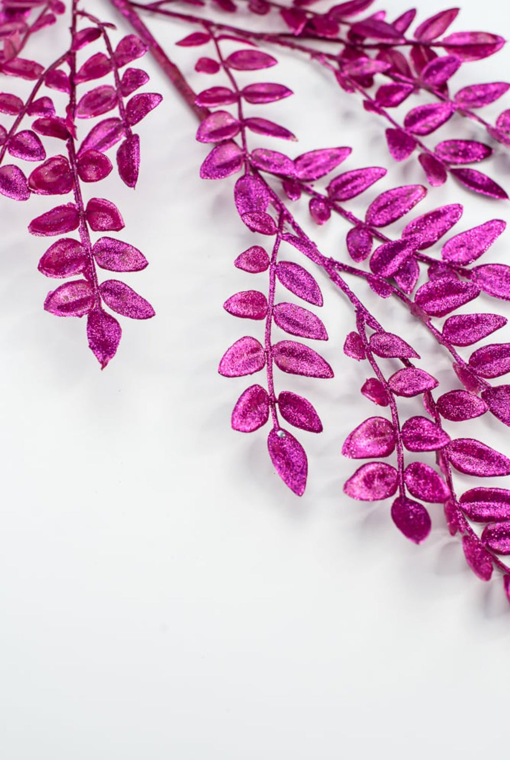 Magenta Glitter Fern leaf Spray - Greenery MarketWreath attachments86009BT