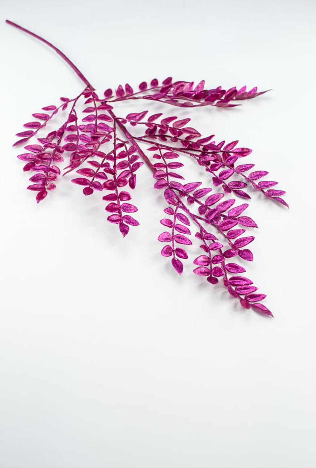 Magenta Glitter Fern leaf Spray - Greenery MarketWreath attachments86009BT