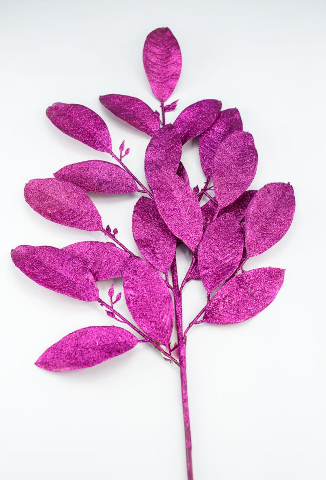 Magenta Glitter Leaves Spray - Greenery MarketWreath attachments86008BT