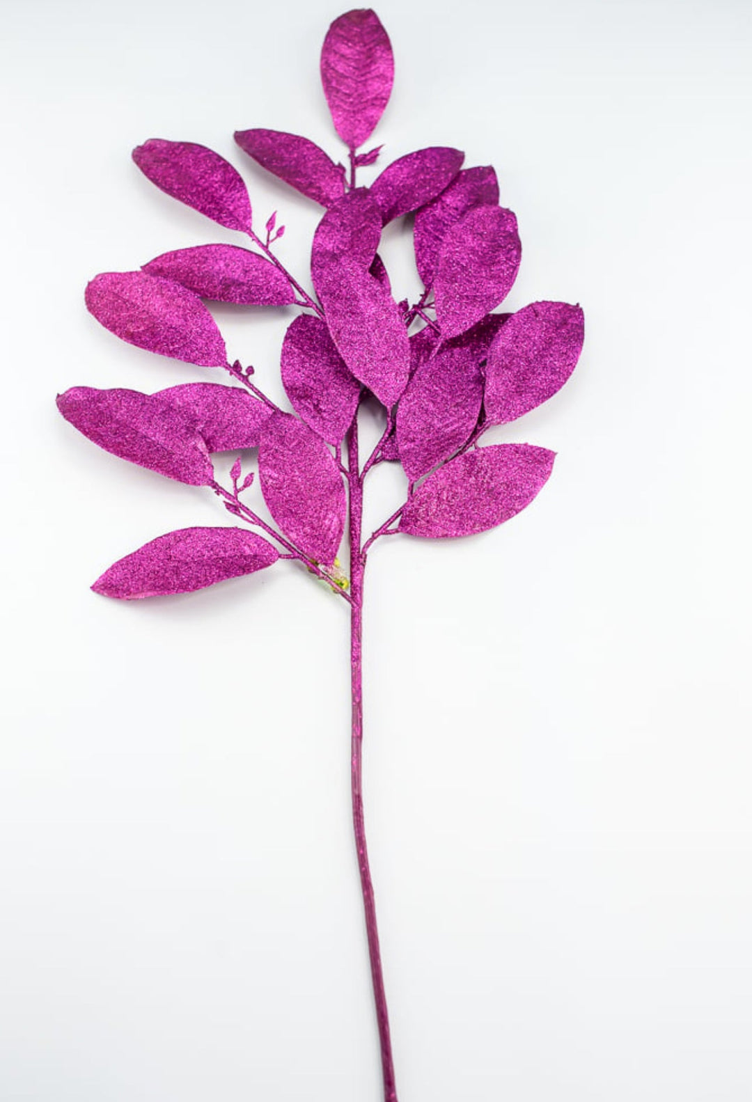 Magenta Glitter Leaves Spray - Greenery MarketWreath attachments86008BT