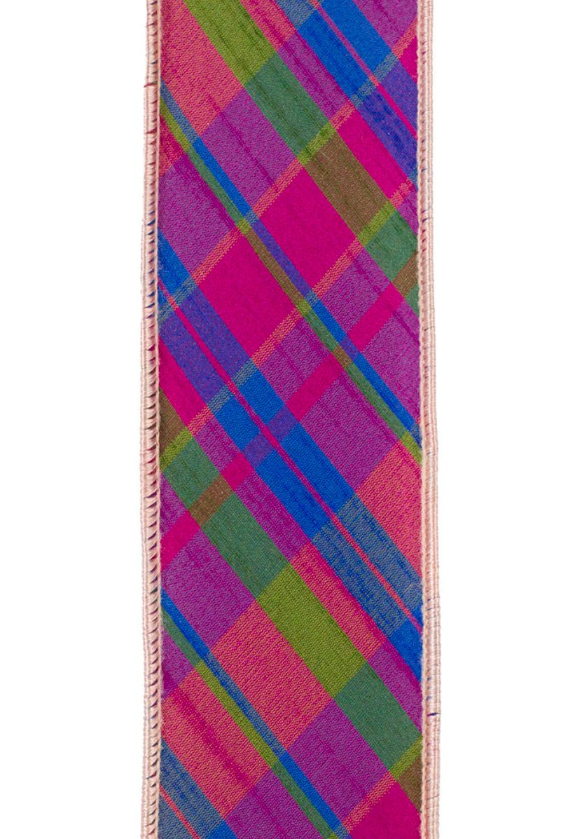 Magenta Plaid, 2.5" wired ribbon - Greenery Marketwired ribbon94324W - 952 - 40D