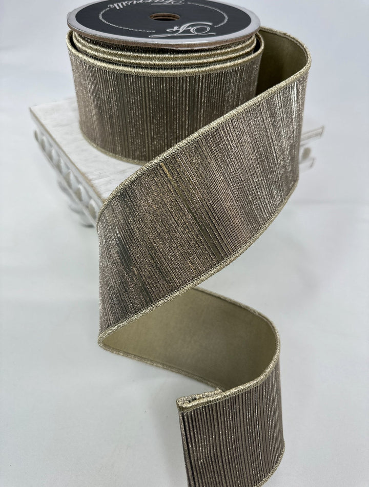Manhattan Platinum 2.5” wired farrisilk ribbon - Greenery MarketRibbons & TrimRZ689-51