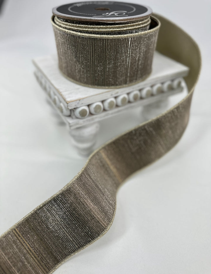 Manhattan Platinum 2.5” wired farrisilk ribbon - Greenery MarketRibbons & TrimRZ689-51