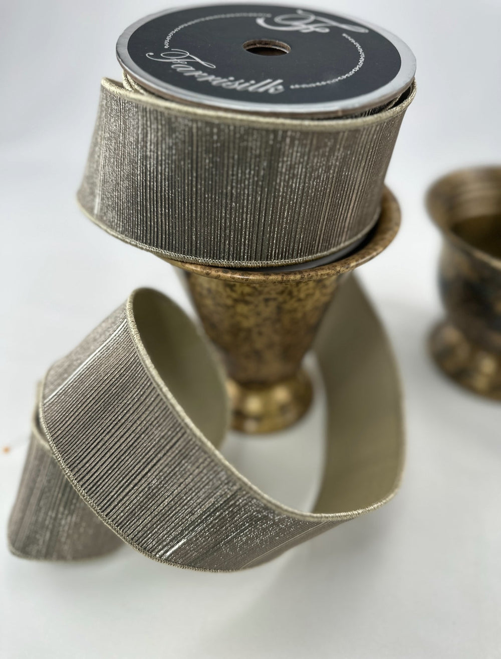 Manhattan Platinum 2.5” wired farrisilk ribbon - Greenery MarketRibbons & TrimRZ689-51